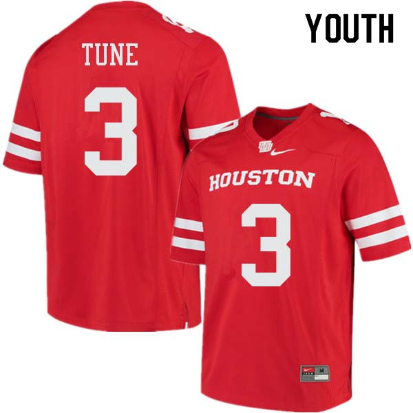 Youth #3 Clayton Tune Houston Cougars College Football Jerseys Sale-Red